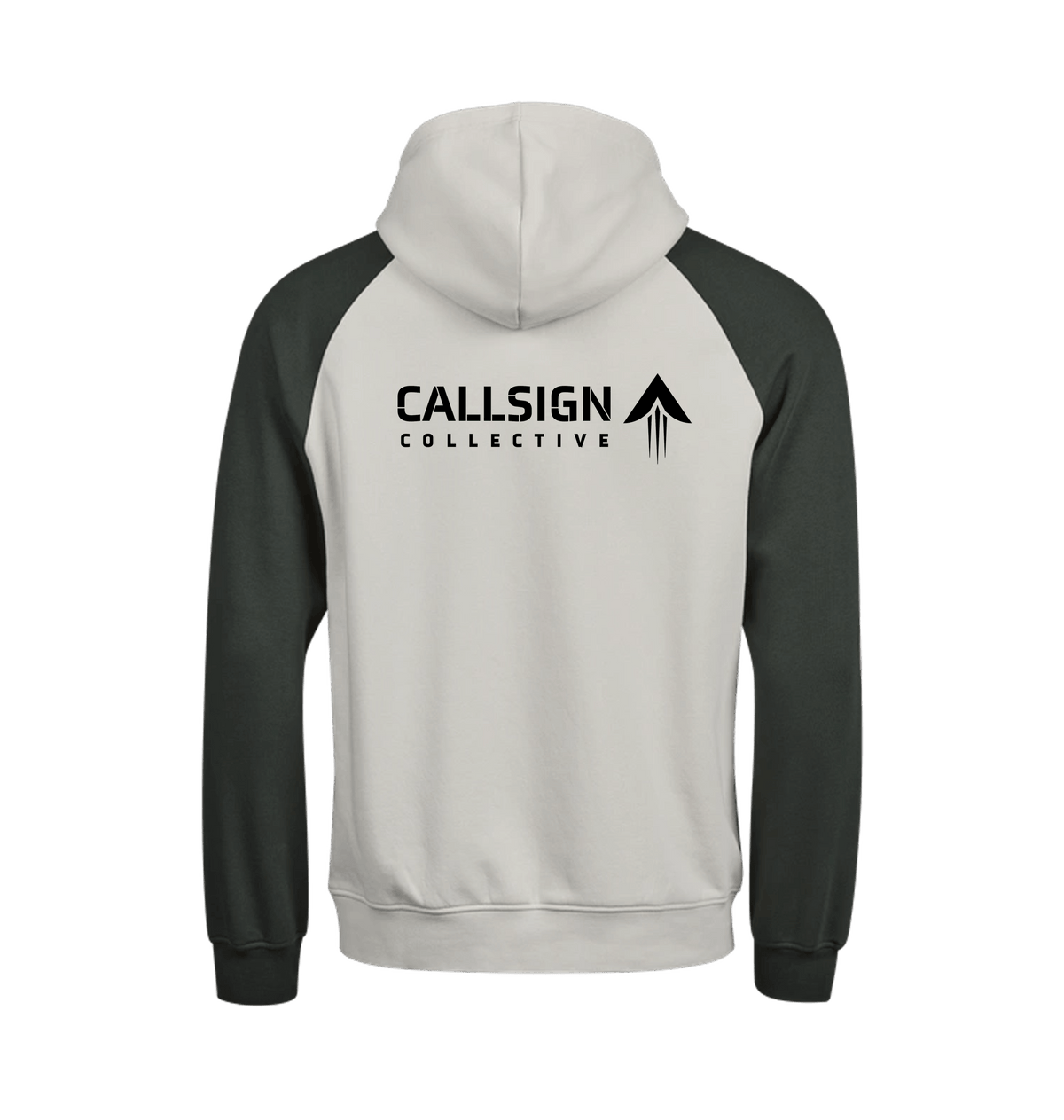Cement/Dark Green Printed Hoody Back