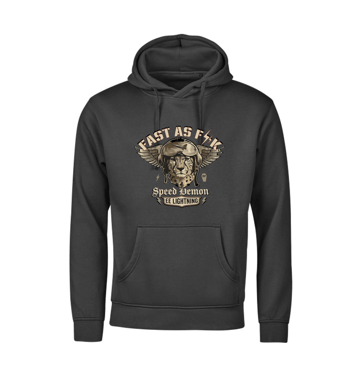 Black Printed Hoody Front