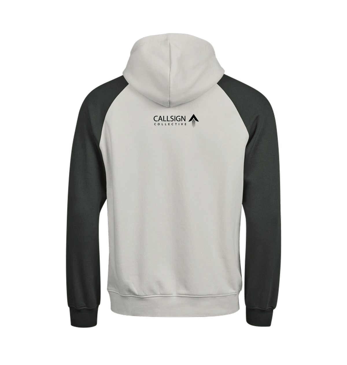 Cement/Dark Green Printed Hoody Back