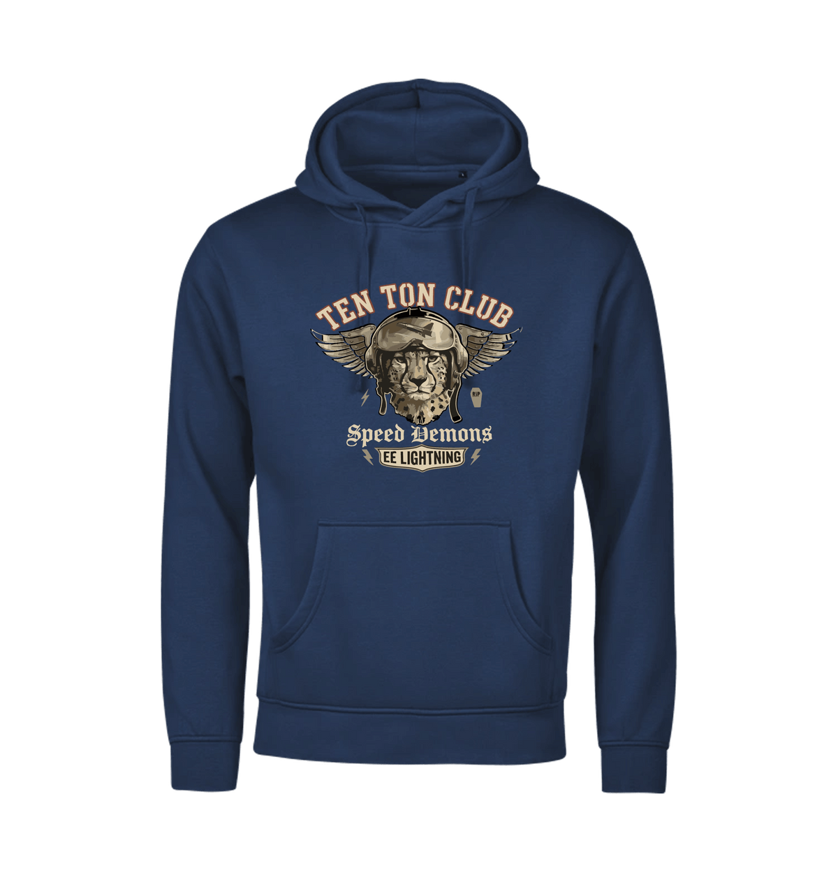 Navy Printed Hoody Front