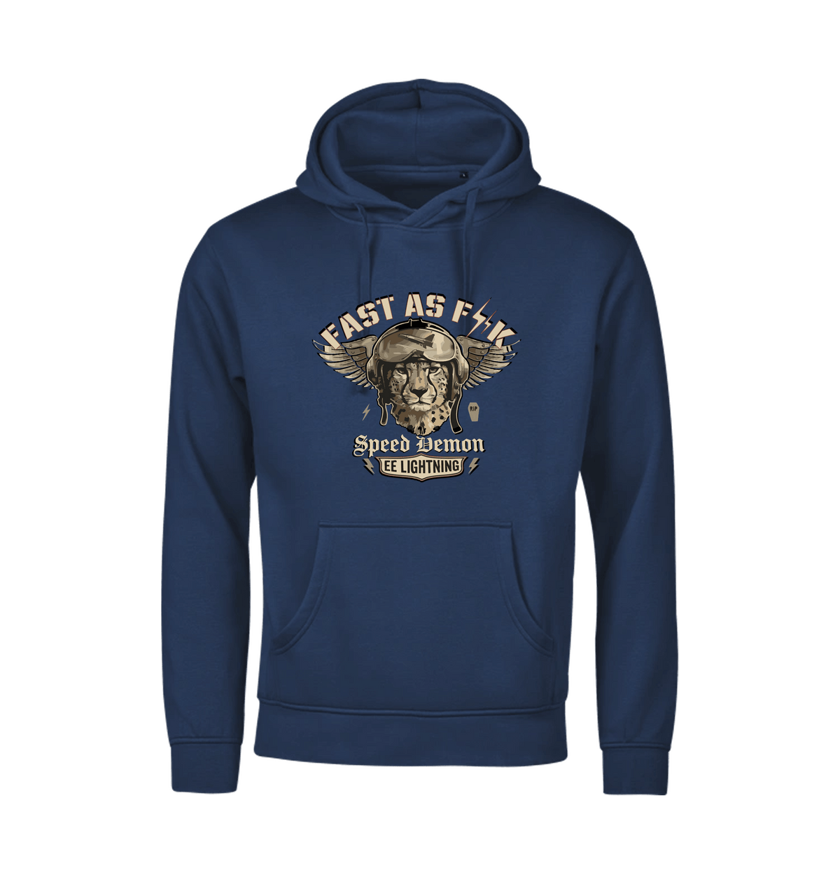 Navy Printed Hoody Front