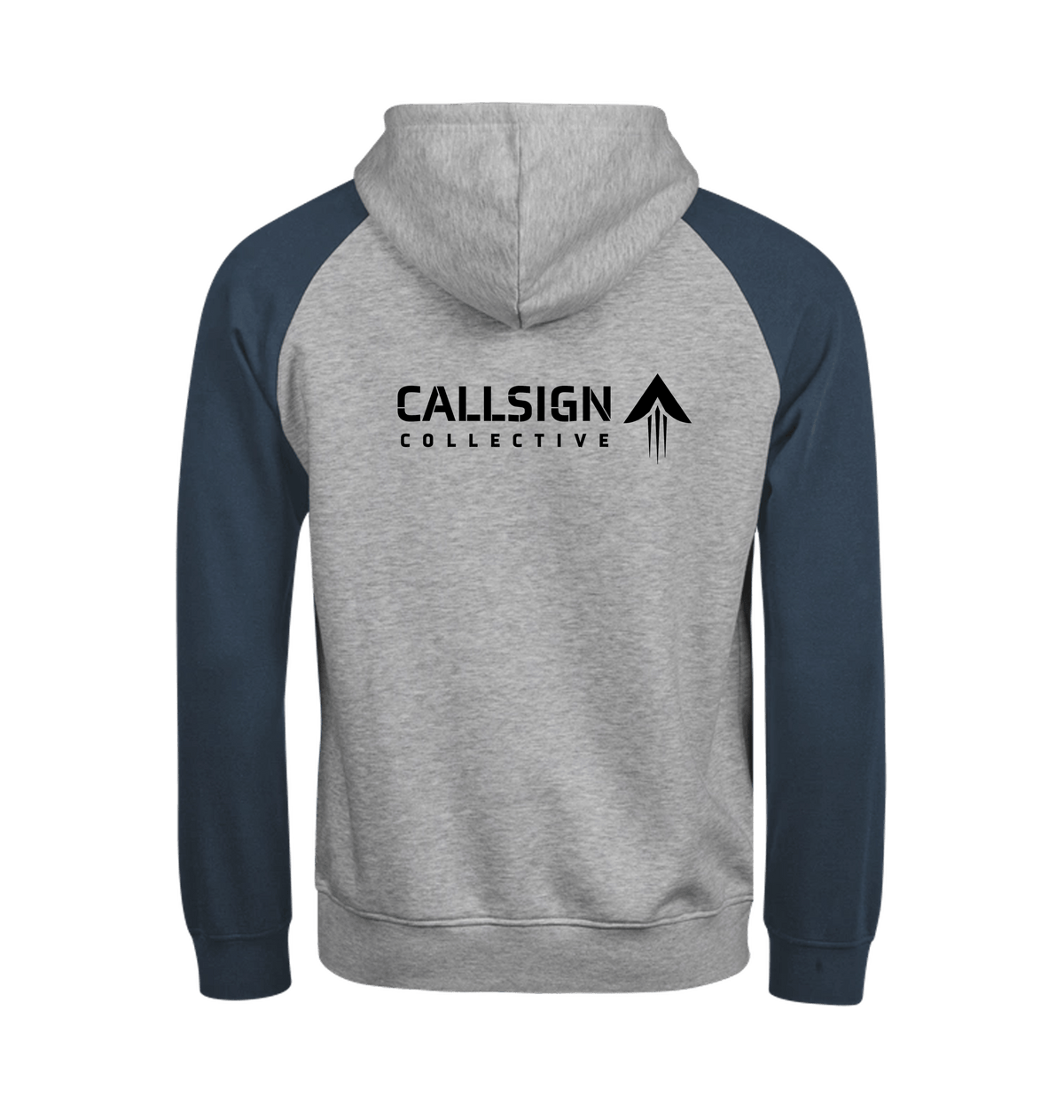 Heather/Ink Printed Hoody Back