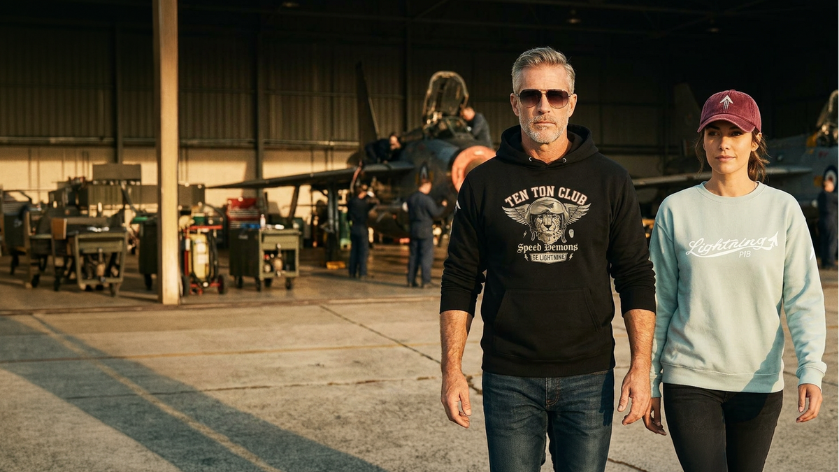Two people walking in a hangar with vehicles and equipment in the backgroundslider_item_rdmADq