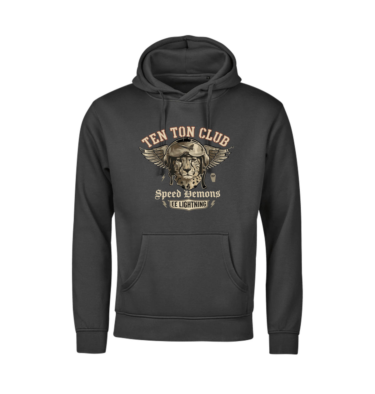 Black Printed Hoody Front