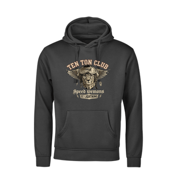 Black Printed Hoody Front