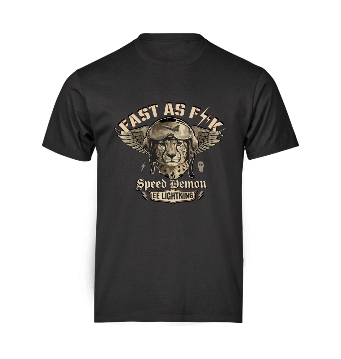 Black Printed T-shirt Front