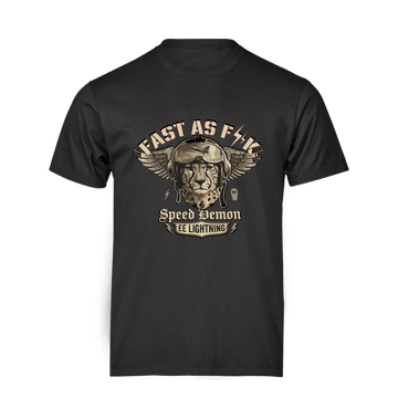 Black Printed T-shirt Front