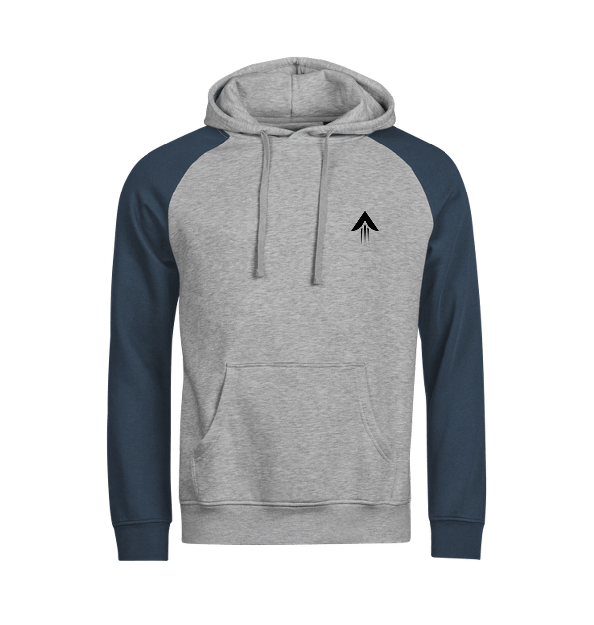 Heather/Ink Printed Hoody Front
